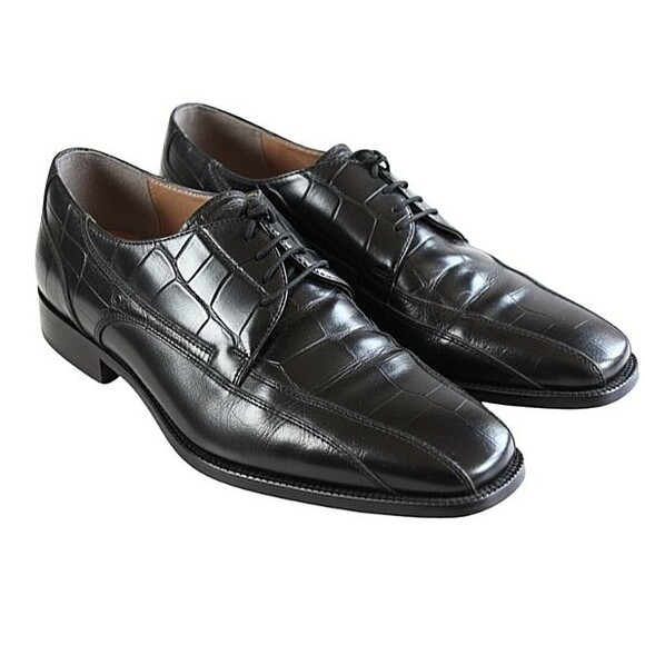 Stacy Adams Men\'s Size 9M Black Leather Wingtip Dress Oxford Shoes Style 23210